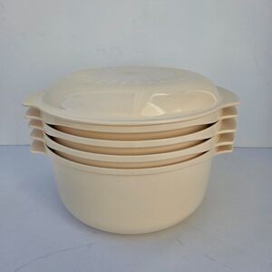 Vintage TupperWare 5 Piece Tupperwave Microwave Stack Cooker Almond
